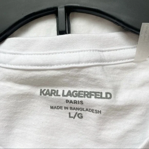 Karl Lagerfeld Men's White Graphic T-shirt NWT - Picture 3 of 5